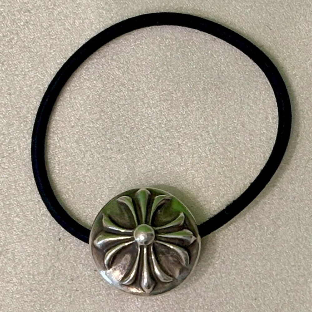Chrome Hearts Sterling Silver Cross Ball Concho Hair Tie (Vintage / Used)